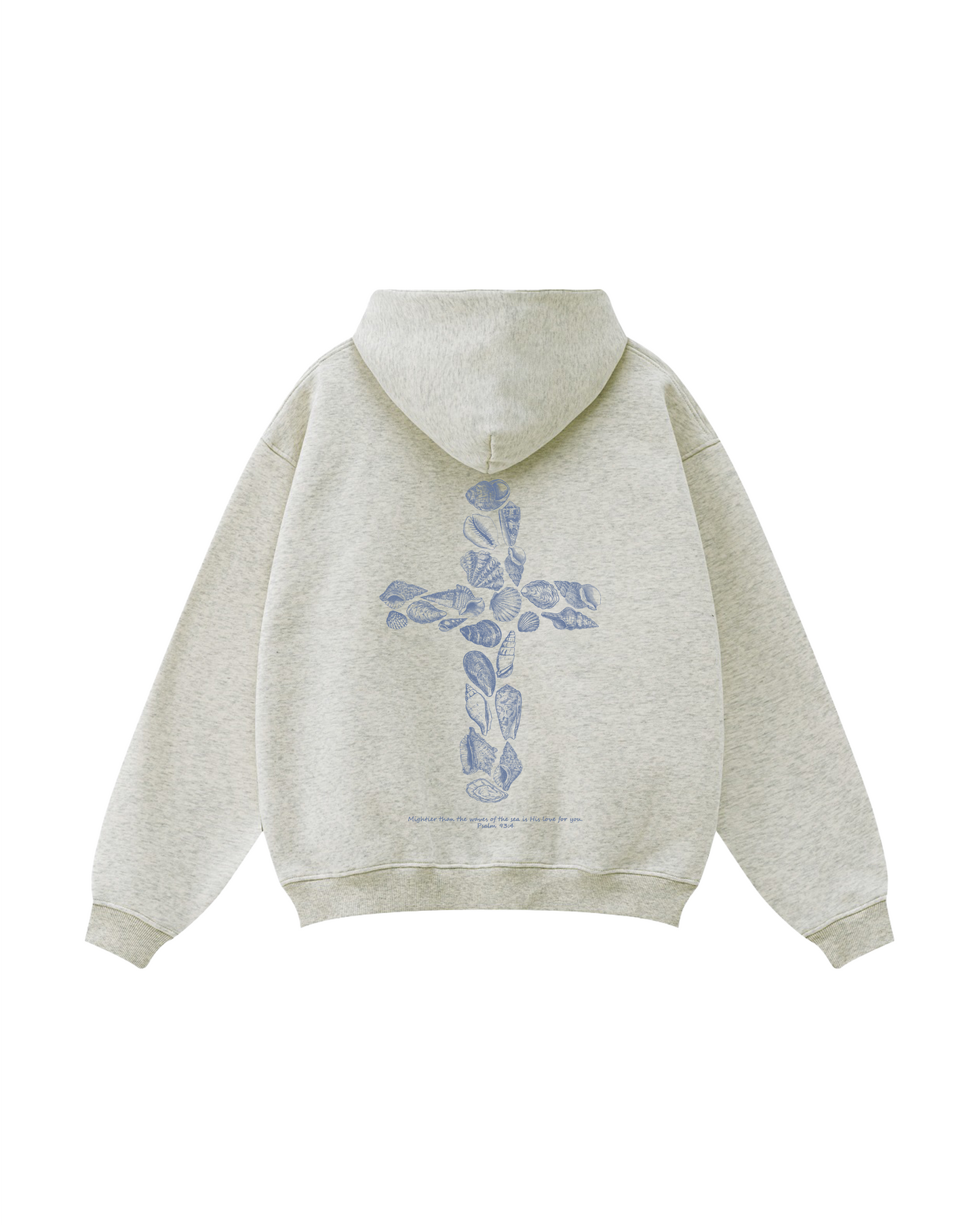 Seashell Cross Psalm 95:4 Zip-Up Hoodie