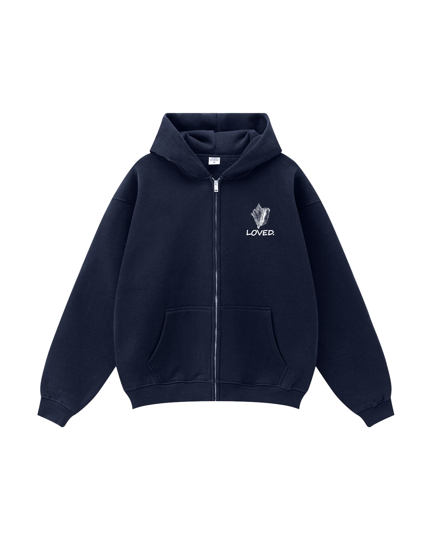 Seashell Cross Psalm 95:4 Zip-Up Hoodie