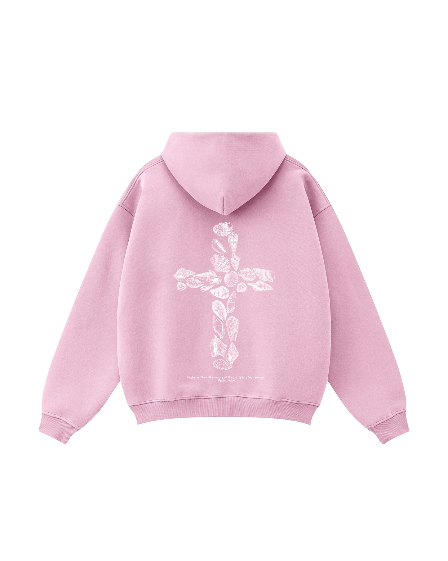 Seashell Cross Psalm 95:4 Zip-Up Hoodie
