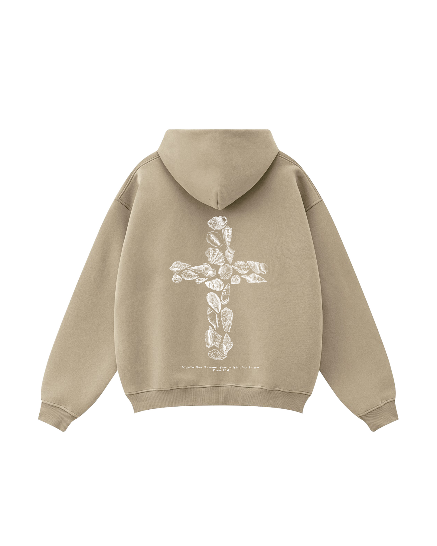 Seashell Cross Psalm 95:4 Zip-Up Hoodie