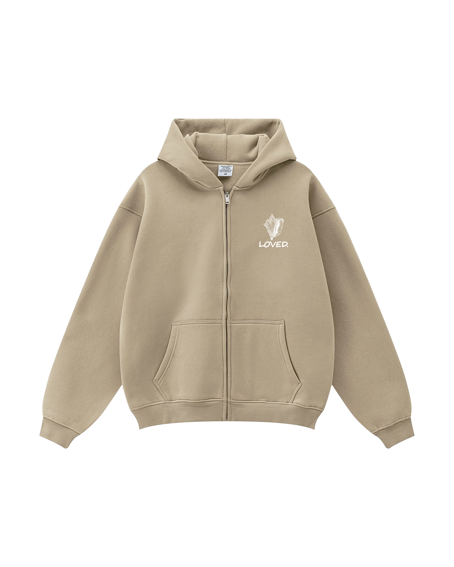 Seashell Cross Psalm 95:4 Zip-Up Hoodie
