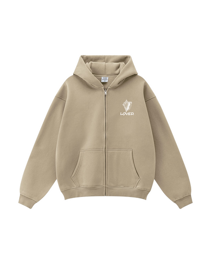 Seashell Cross Psalm 95:4 Zip-Up Hoodie