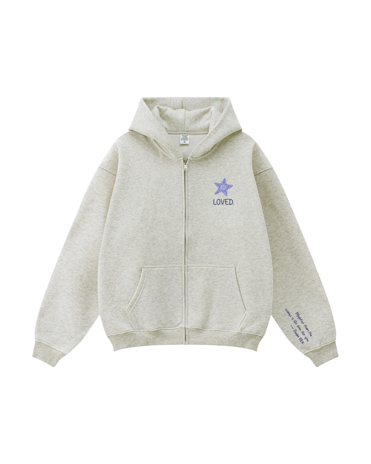 Seashell Cross Zip-Up Hoodie