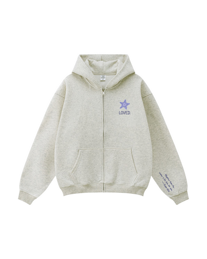 Seashell Cross Zip-Up Hoodie