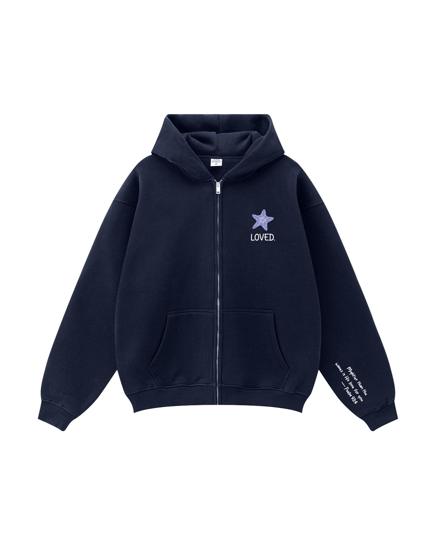 Seashell Cross Zip-Up Hoodie