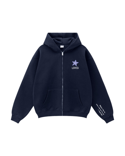 Seashell Cross Zip-Up Hoodie
