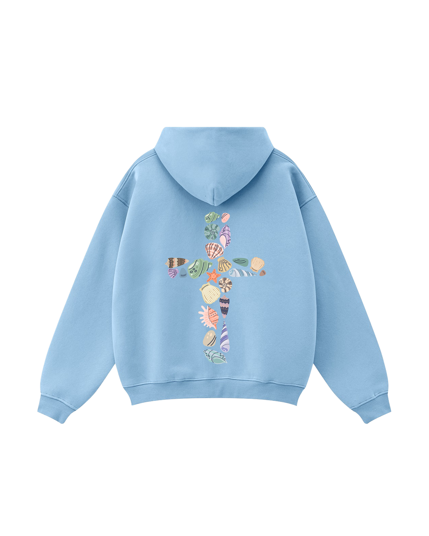Seashell Cross Zip-Up Hoodie