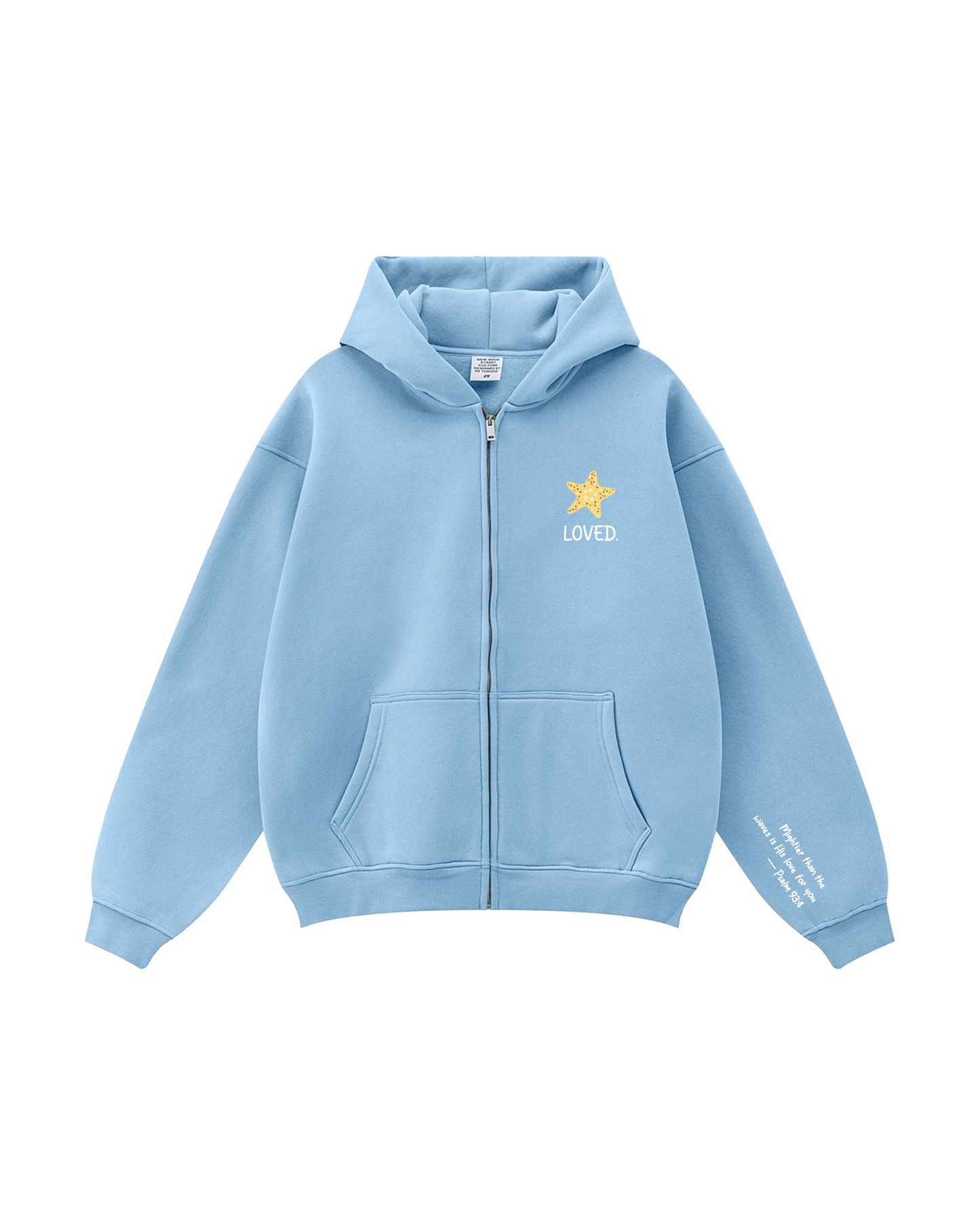 Seashell Cross Zip-Up Hoodie