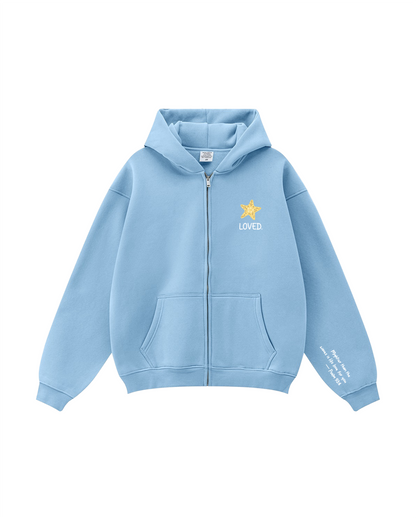 Seashell Cross Zip-Up Hoodie