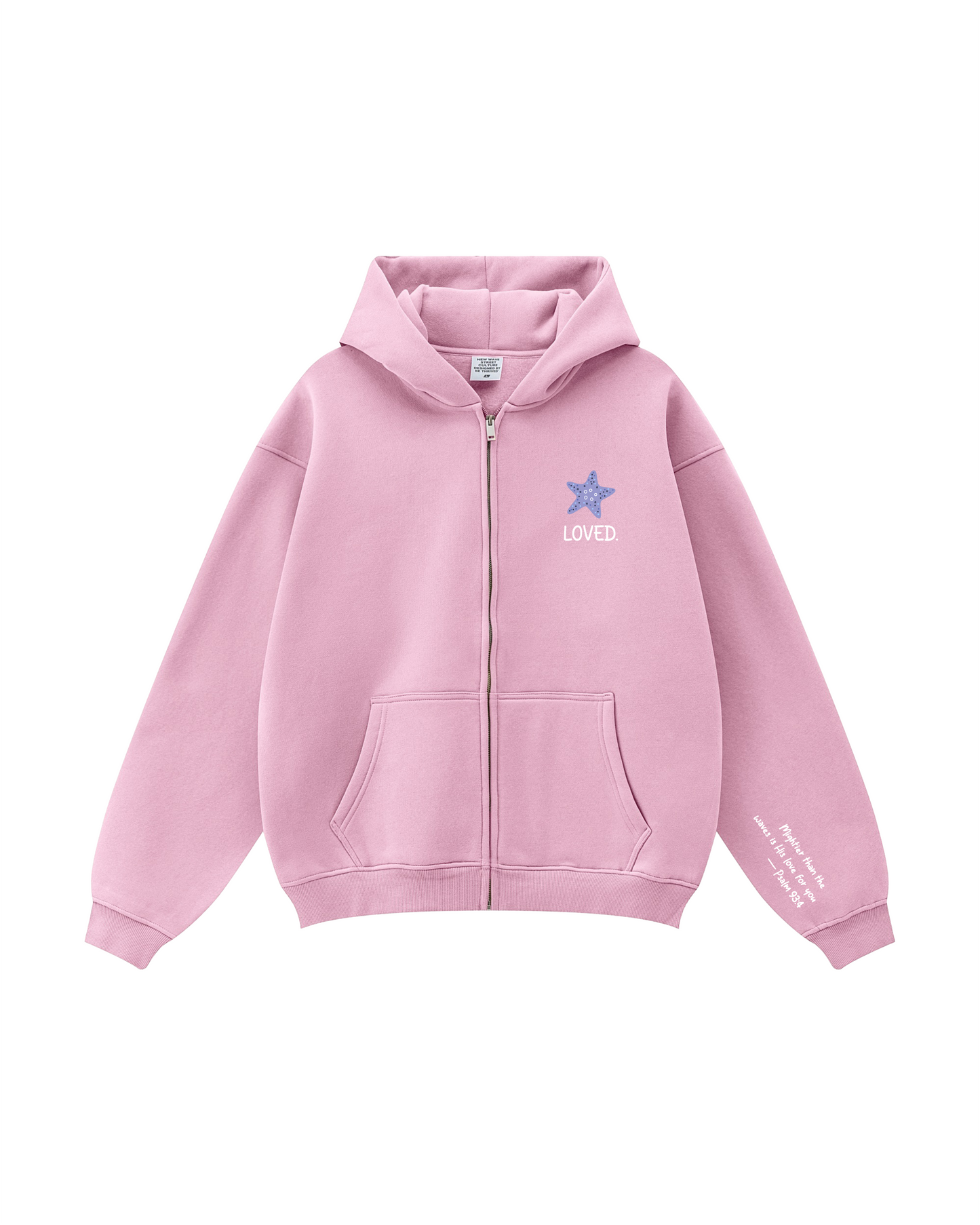 Seashell Cross Zip-Up Hoodie