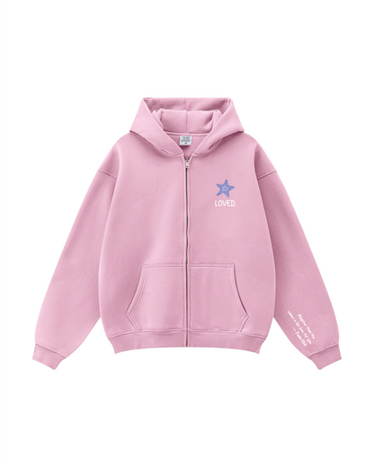 Seashell Cross Zip-Up Hoodie