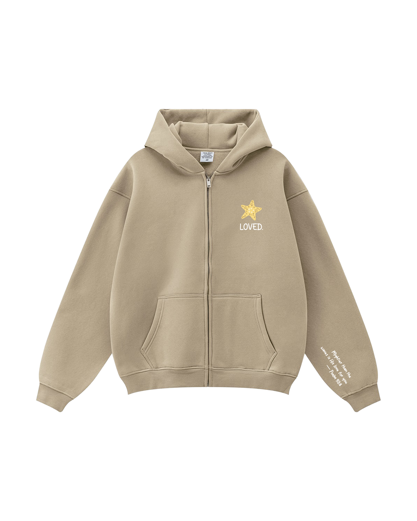Seashell Cross Zip-Up Hoodie
