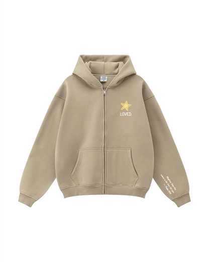 Seashell Cross Zip-Up Hoodie