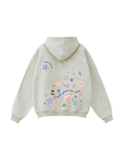 God's Plans for You Seashell Zip-Up Hoodie