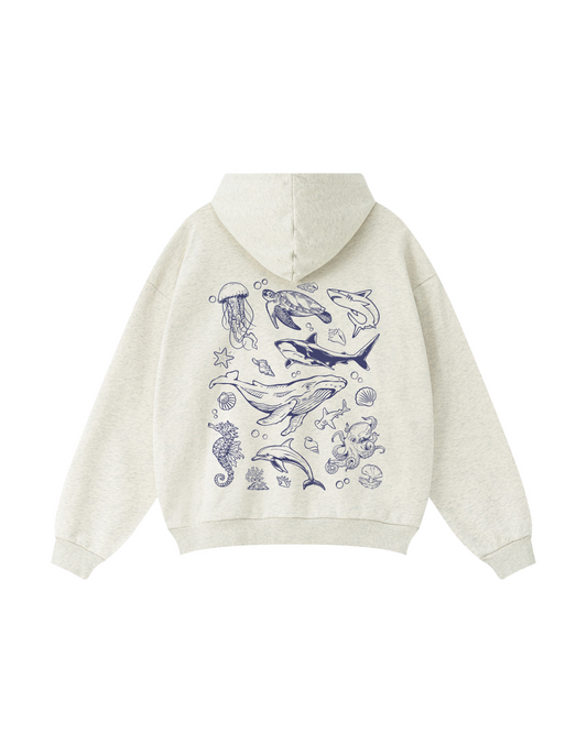 Ocean Life Sketch Hoodie