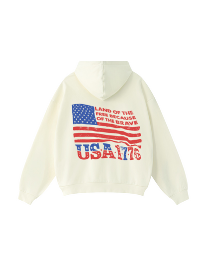 Land of the Free Because of the Brave Hoodie