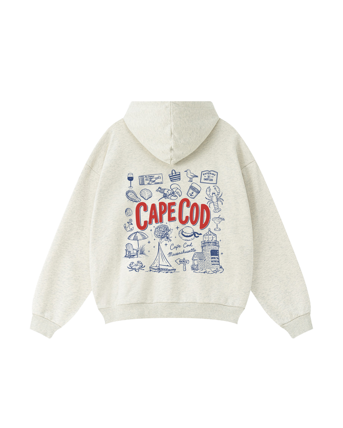 Cape Cod Coastal Collage Hoodie