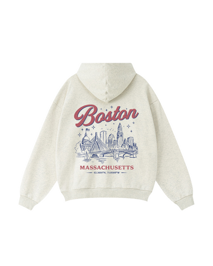 Boston Massachusetts Skyline Hoodie