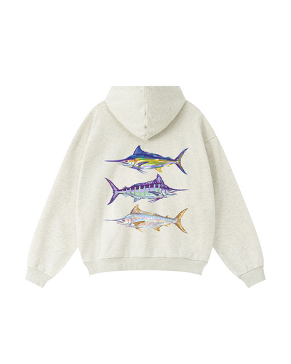 East Coast Fish Trio Hoodie – Coastal Marine Edition