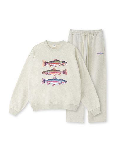 Coastal Trout Triple Fish  Crewneck
