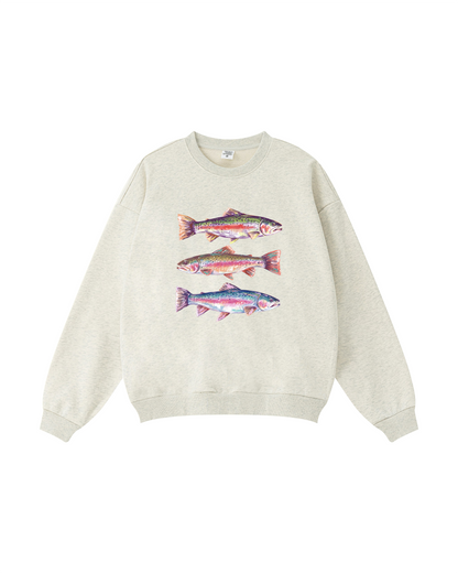 Coastal Trout Triple Fish  Crewneck