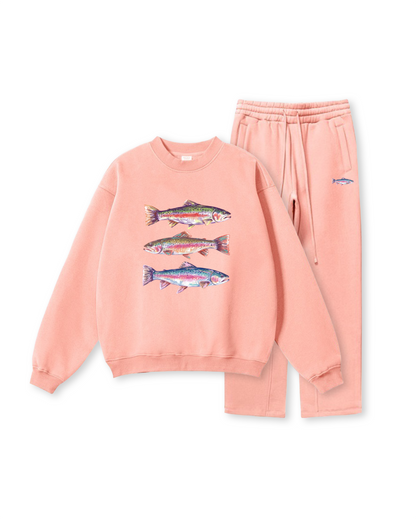 Coastal Trout Triple Fish  Crewneck