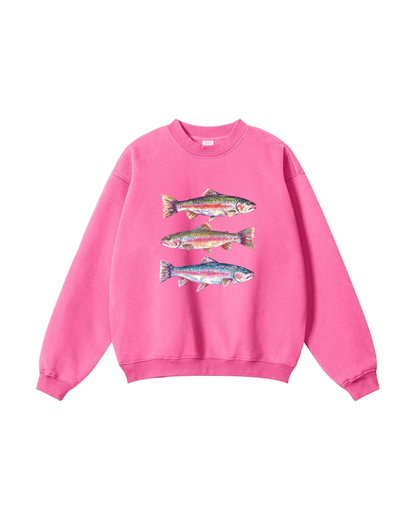Coastal Trout Triple Fish  Crewneck