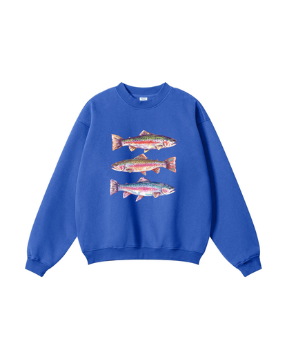 Coastal Trout Triple Fish  Crewneck