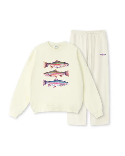 Coastal Trout Triple Fish  Crewneck