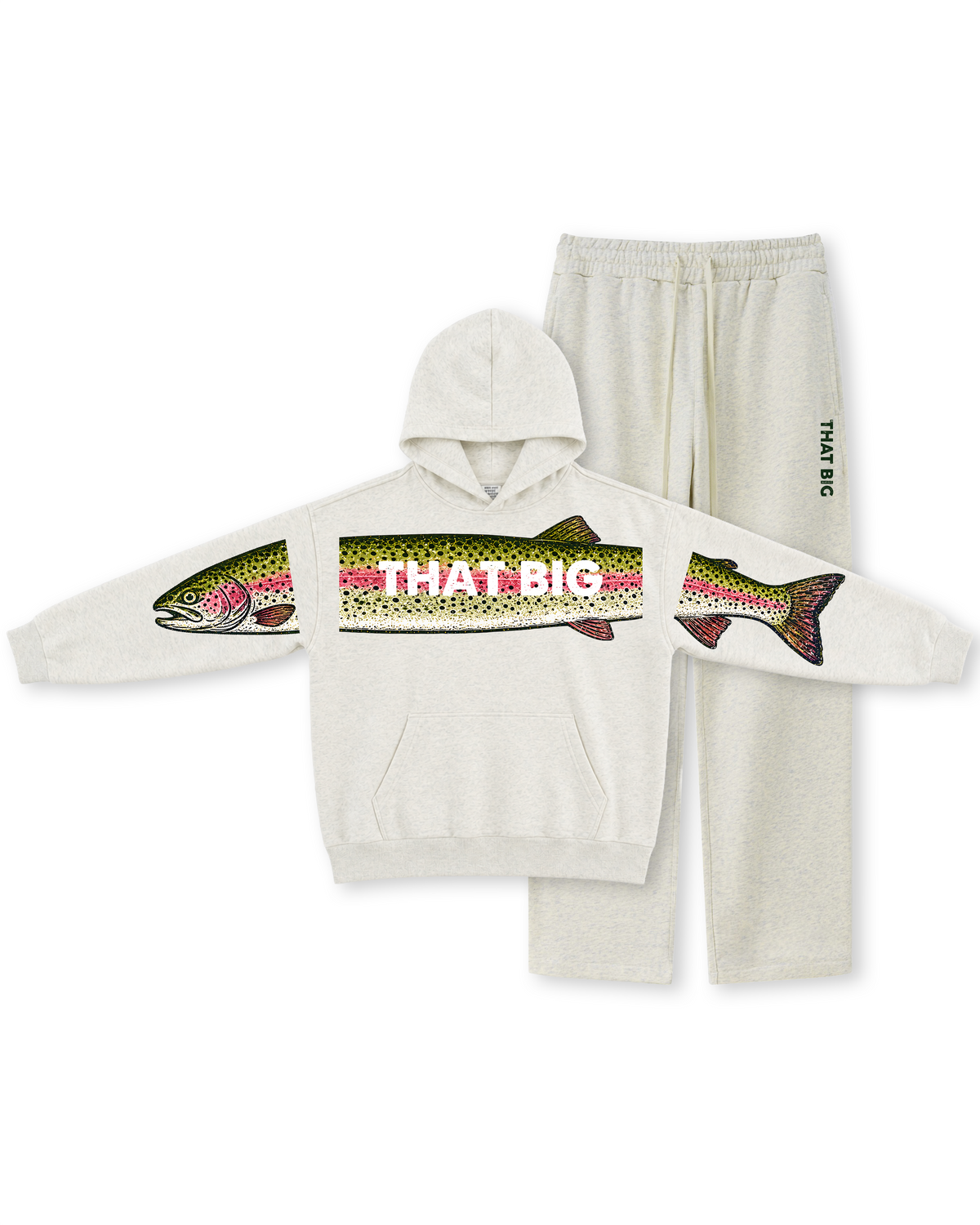 That Big Rainbow Trout Across-the-Front Hoodie