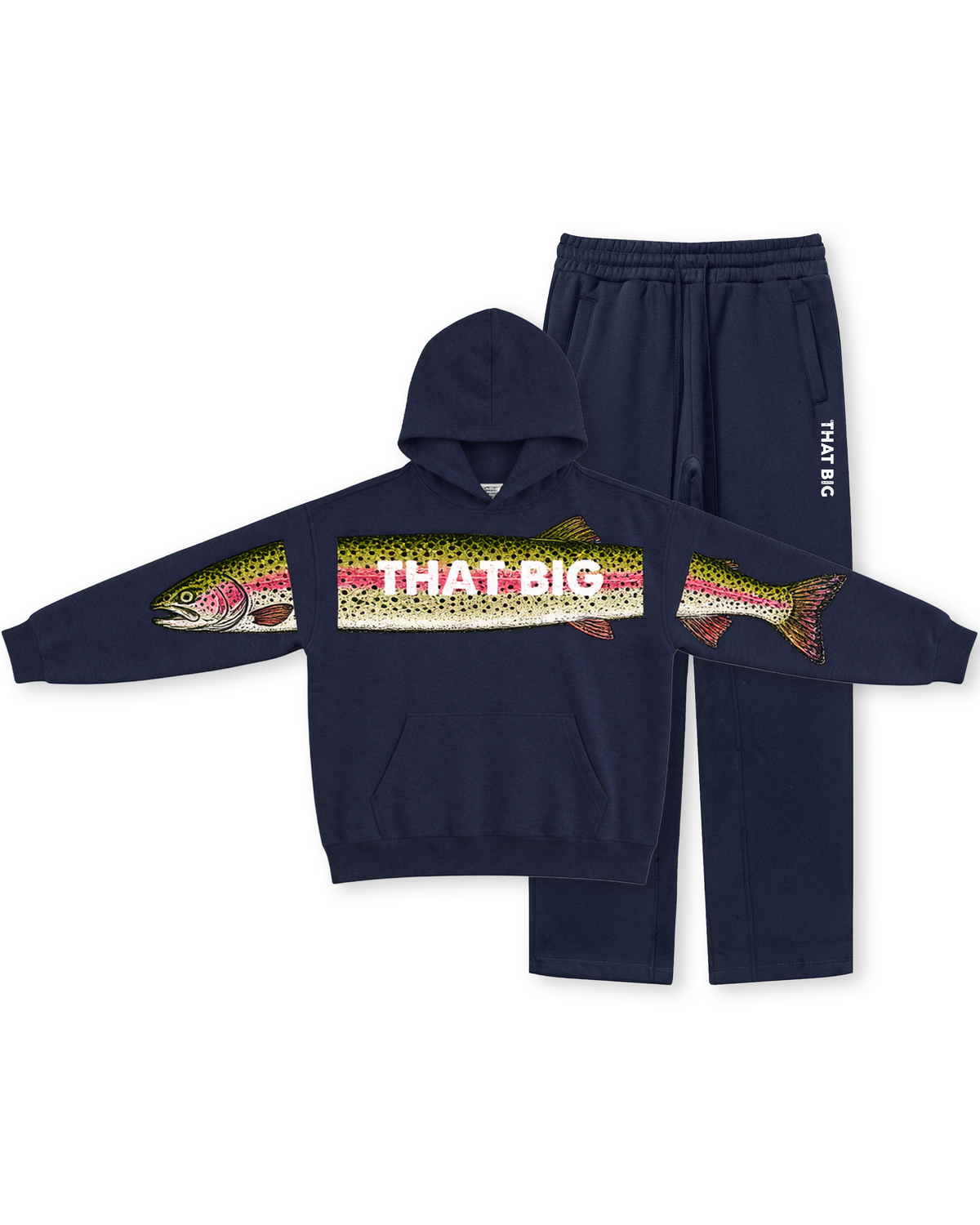 That Big Rainbow Trout Across-the-Front Hoodie