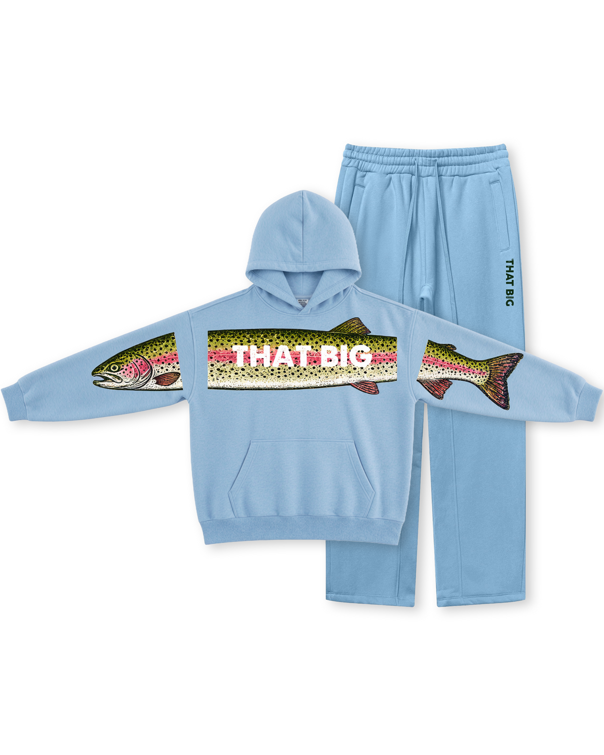 That Big Rainbow Trout Across-the-Front Hoodie