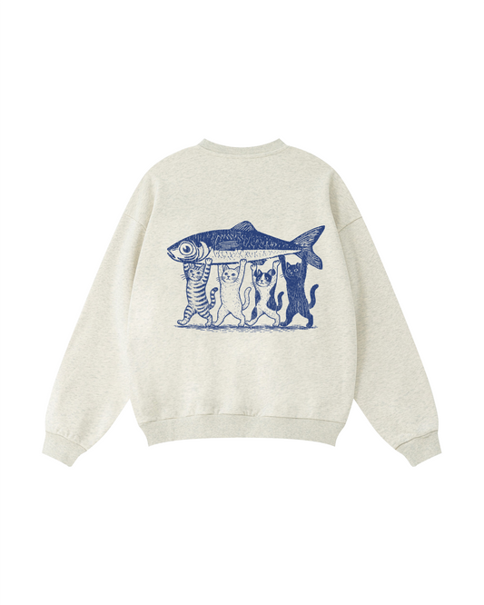 Four Cats, One Catch Crewneck