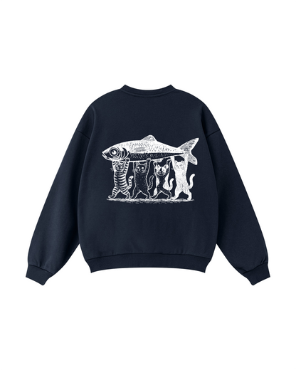 Four Cats, One Catch Crewneck