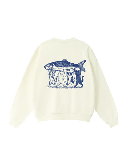 Four Cats, One Catch Crewneck