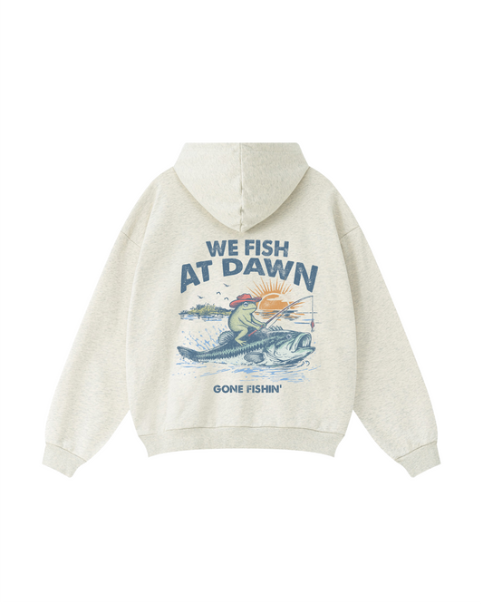 We Fish At Dawn Frog Fishing Hoodie