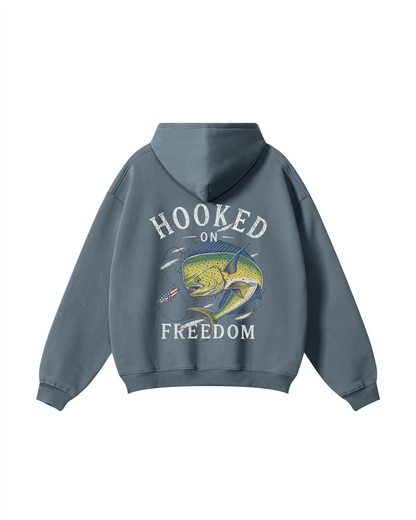 Hooked on Freedom Mahi-Mahi Fishing Hoodie