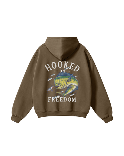 Hooked on Freedom Mahi-Mahi Fishing Hoodie