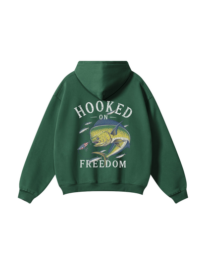 Hooked on Freedom Mahi-Mahi Fishing Hoodie