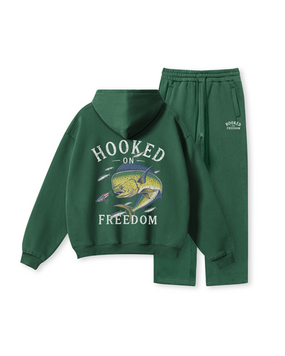 Hooked on Freedom Mahi-Mahi Fishing Hoodie