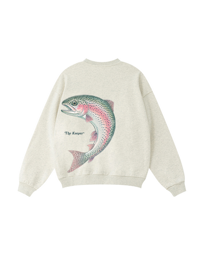 The Catch & The Keeper Rainbow Trout Couple Fishing Crewneck Set