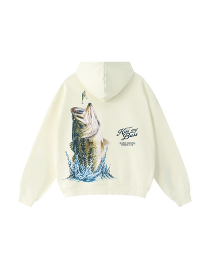Kiss My Bass Sunday Morning Fishing Hoodie