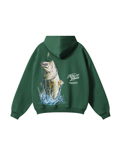 Kiss My Bass Sunday Morning Fishing Hoodie