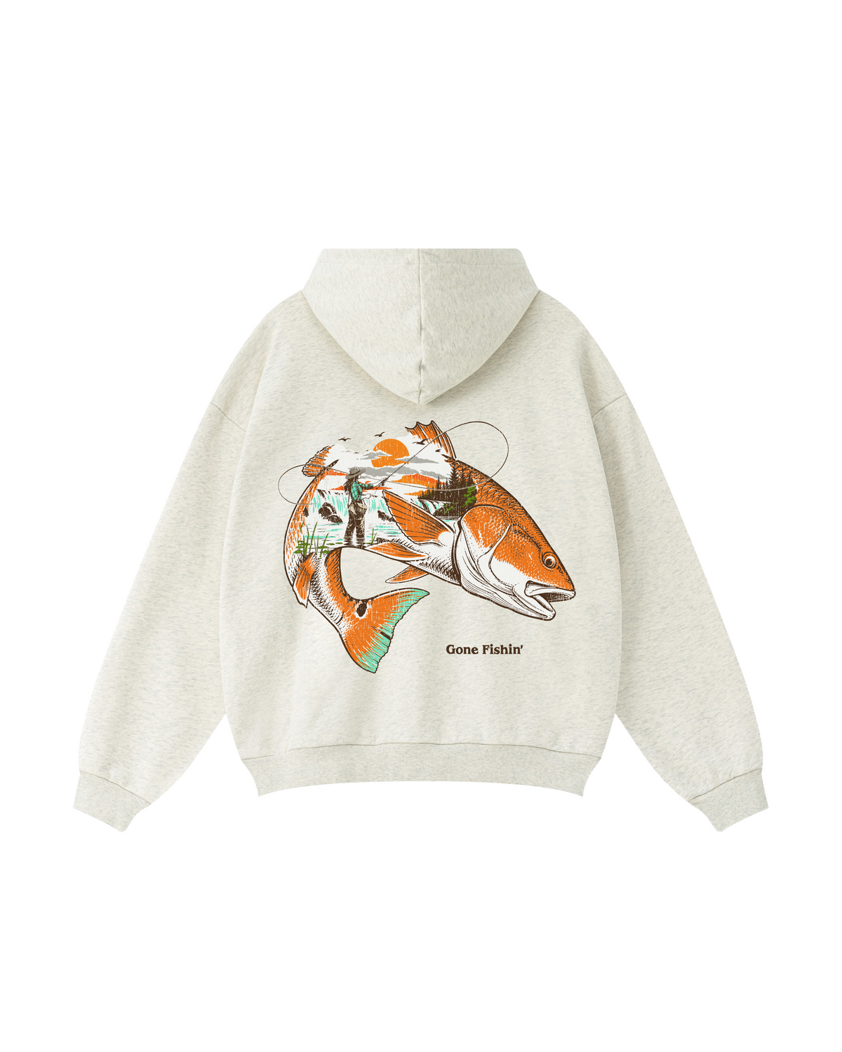 Gone Fishin’ Redfish Coastal Fishing Hoodie