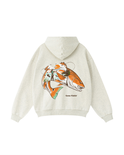 Gone Fishin’ Redfish Coastal Fishing Hoodie