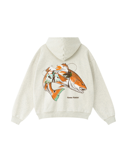Gone Fishin’ Redfish Coastal Fishing Hoodie