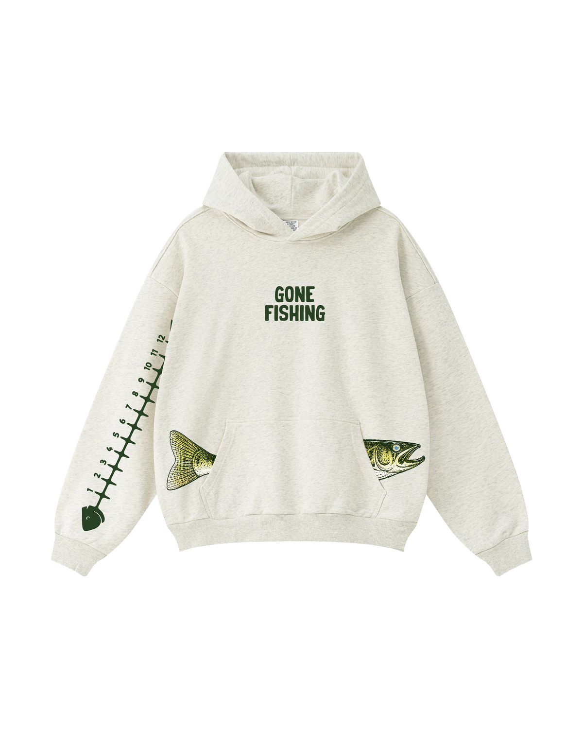 Gone Fishing Walleye Measuring Sleeve Hoodie