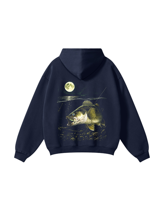 Under the Walleye Moon Night Fishing Hoodie