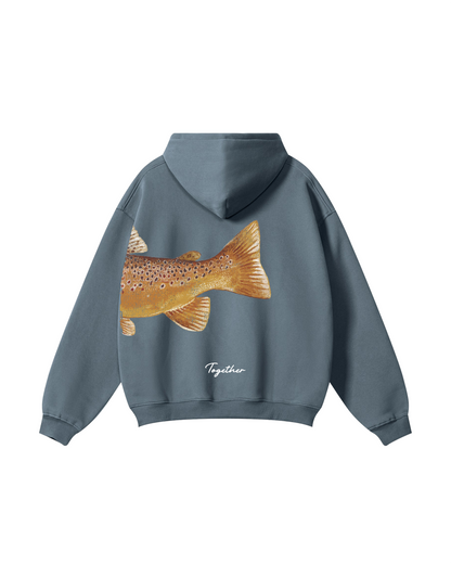 Better Together: Brown Trout Fishing Couple Hoodie Set