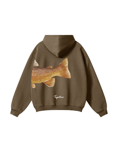 Better Together: Brown Trout Fishing Couple Hoodie Set